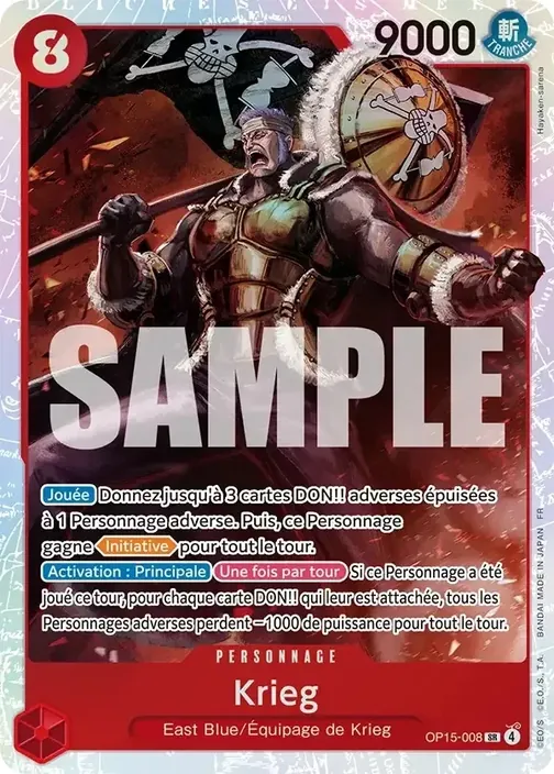 Carte One Piece française OP15-008 Krieg