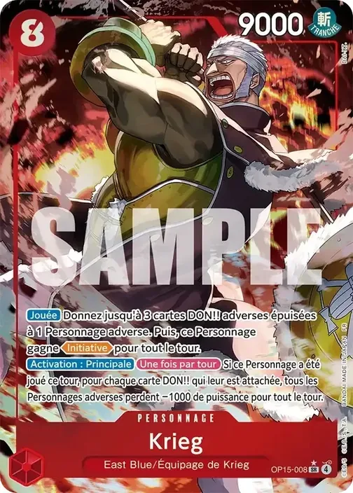 Carte One Piece française OP15-008 Krieg (version 2)