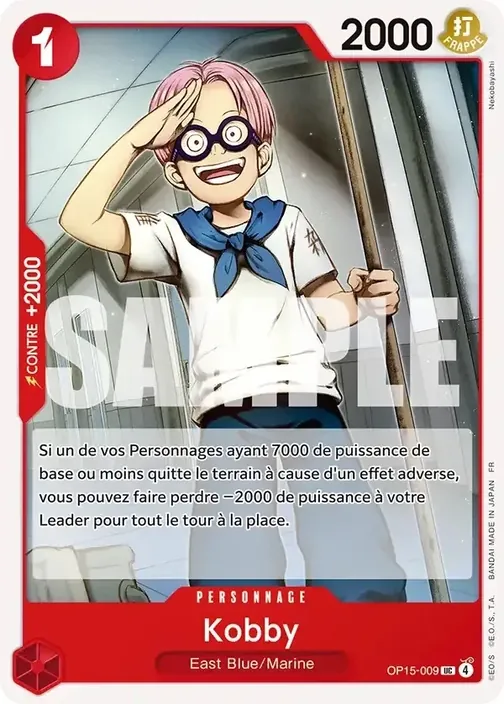 Carte One Piece française OP15-009 Kobby