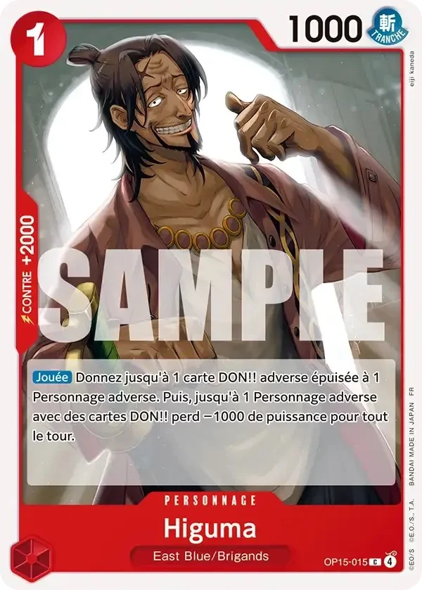 Carte One Piece française Higuma OP15-015 C