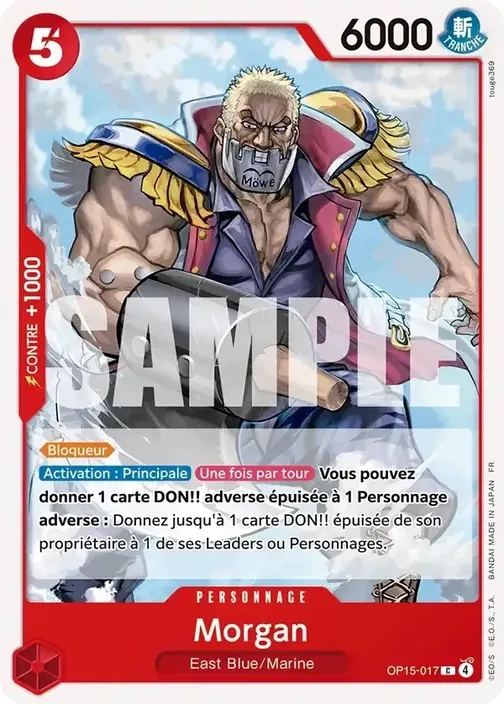 Carte One Piece française OP15-017 Morgan