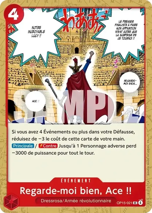 Carte One Piece française OP15-021 Regarde-moi bien, Ace !!
