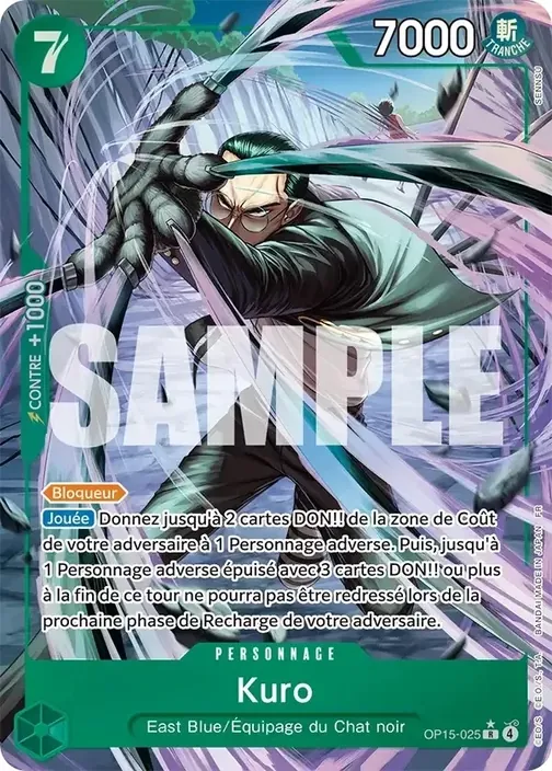 Carte One Piece française OP15-025 Kuro (version 2)
