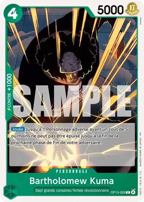 Carte One Piece française OP15-029 Bartholomew Kuma
