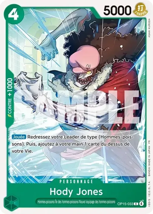 Carte One Piece française OP15-033 Hody Jones