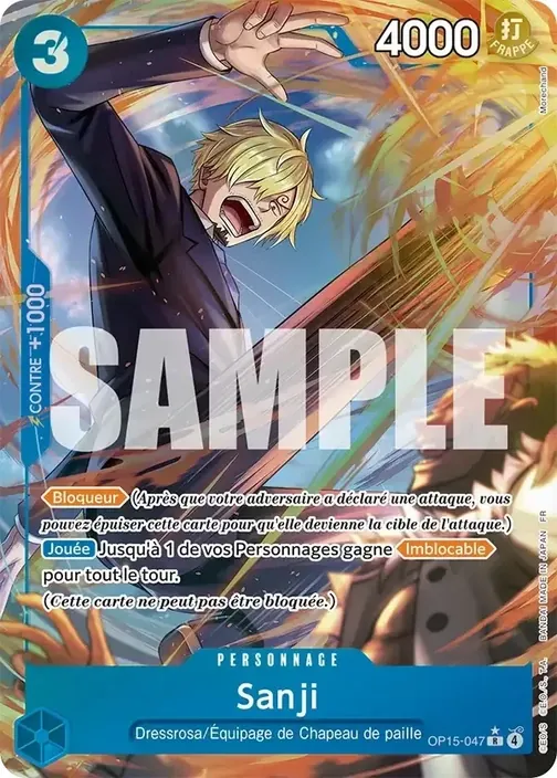 Carte One Piece française OP15-047 Sanji (version 2)