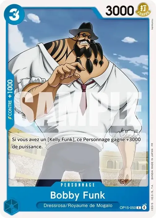 Carte One Piece française OP15-050 Bobby Funk