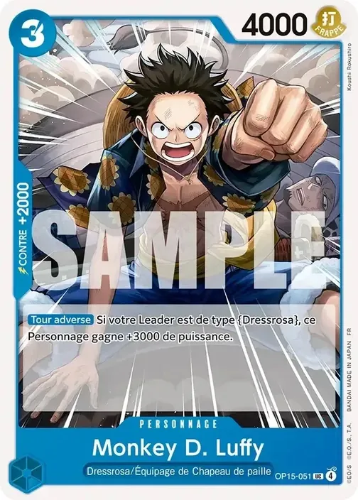 Carte One Piece française OP15-051 Monkey D. Luffy