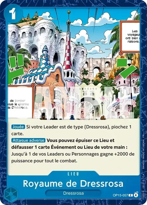Carte One Piece française OP15-057 Royaume de Dressrosa