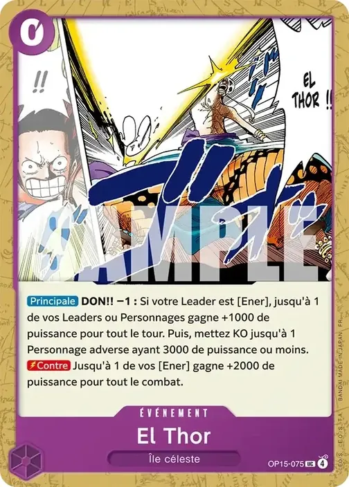 Carte One Piece française OP15-075 El Thor