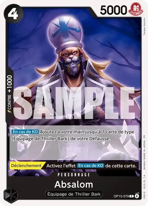 Carte One Piece française OP15-079 Absalom
