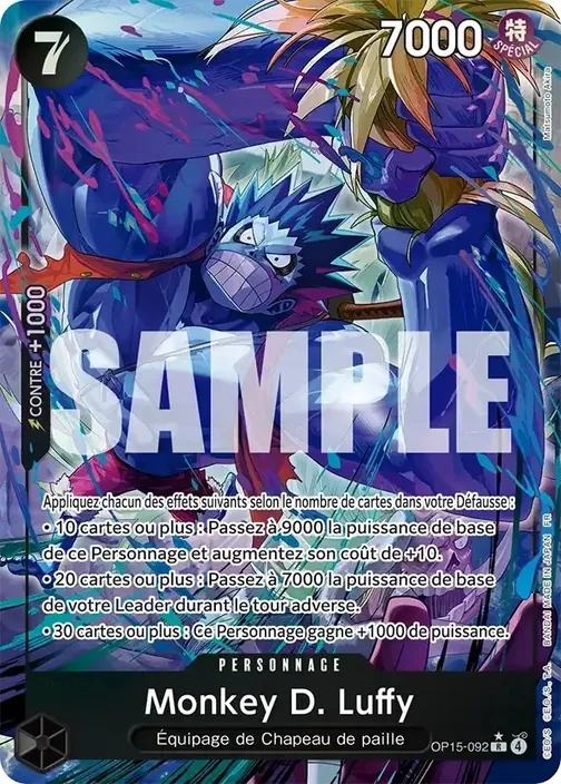 Carte One Piece française OP15-092 Monkey D. Luffy (version 2)