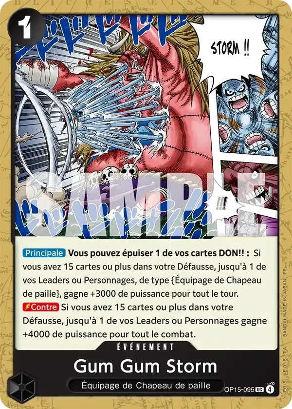 Carte One Piece française Gum Gum Storm OP15-095 UC