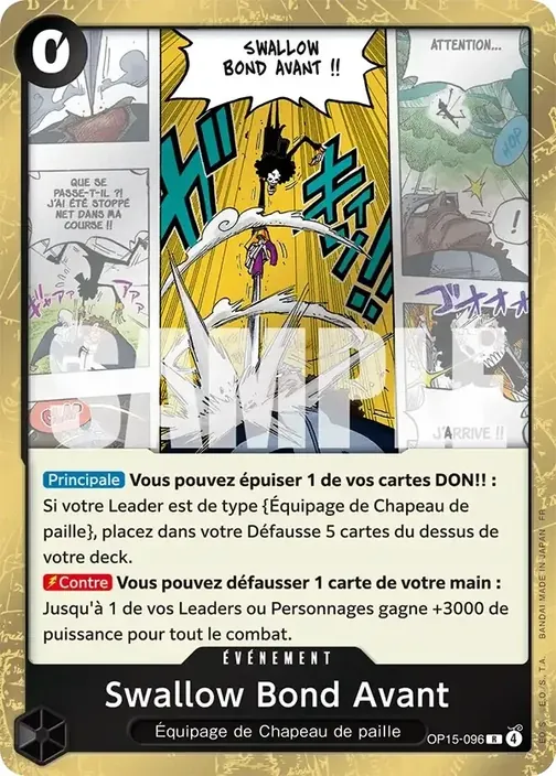 Carte One Piece française OP15-096 Swallow Bond Avant