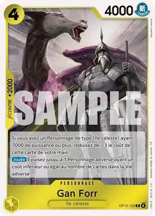 Carte One Piece française OP15-102 Gan Forr