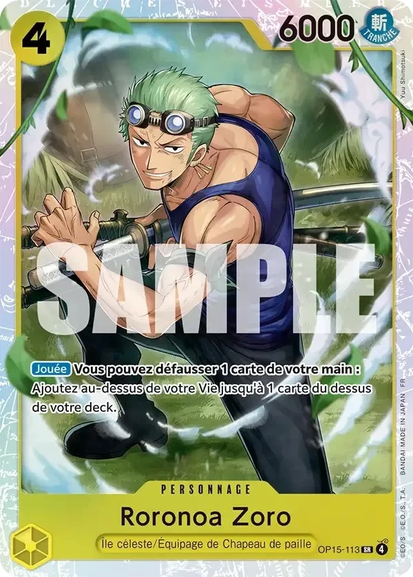 Carte One Piece française Roronoa Zoro OP15-113 SR