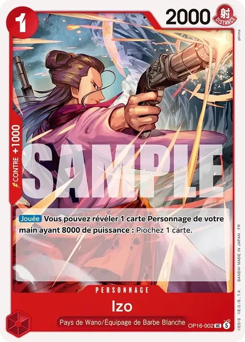 Carte One Piece française OP16-002 Izo