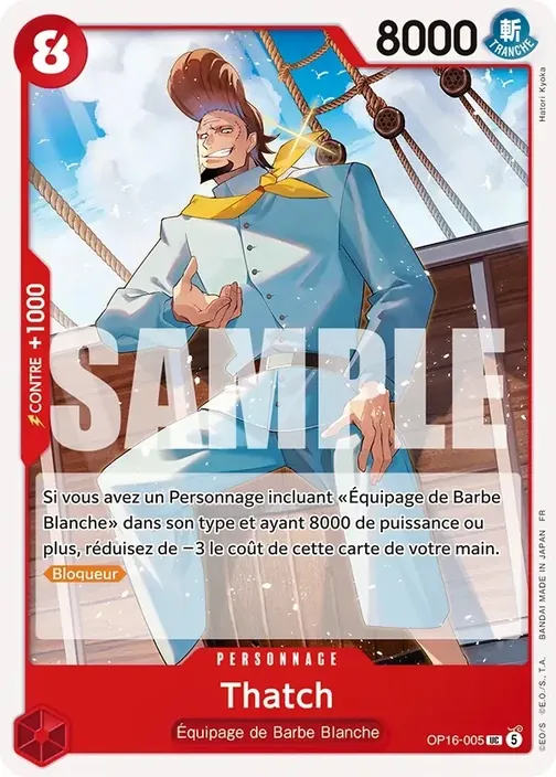 Carte One Piece française OP16-005 Thatch