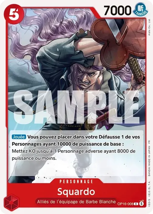 Carte One Piece française OP16-008 Squardo