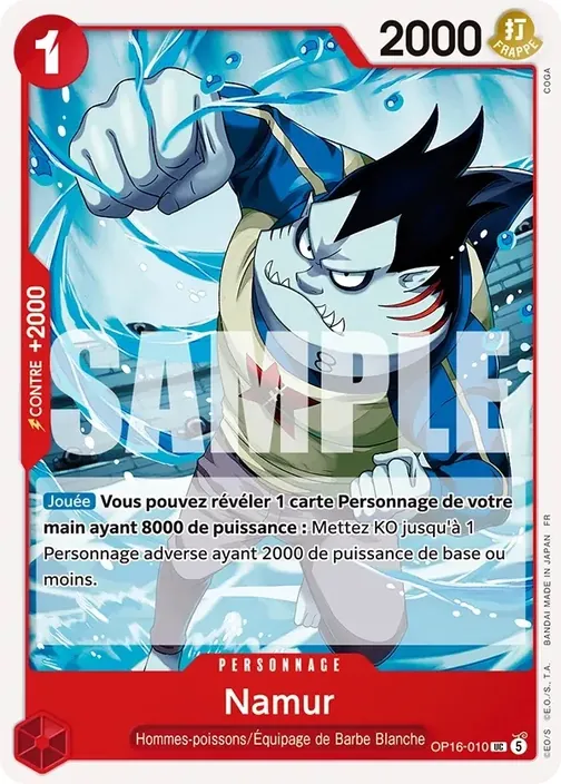 Carte One Piece française OP16-010 Namur