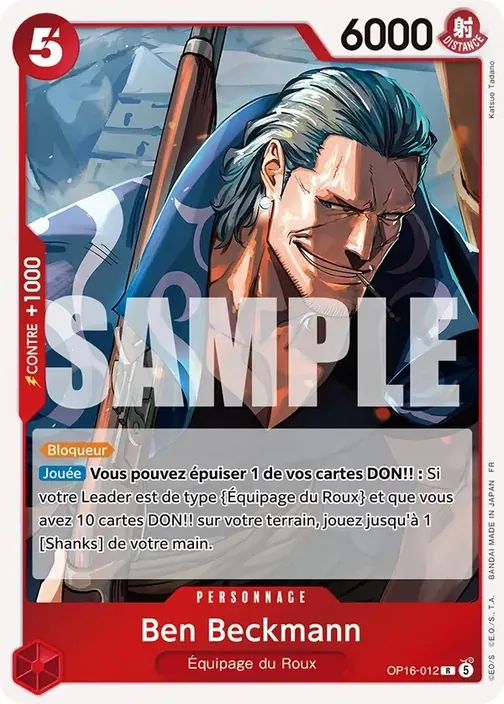 Carte One Piece française OP16-012 Ben Beckmann