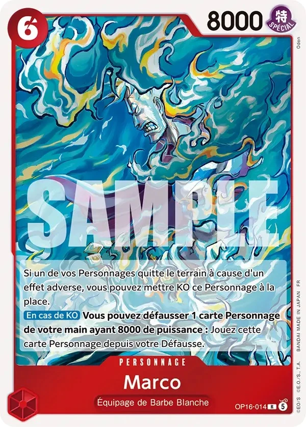 Carte One Piece française Marco OP16-014 R