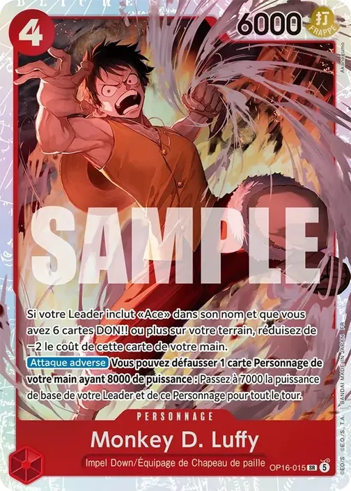 Carte One Piece française OP16-015 Monkey D. Luffy