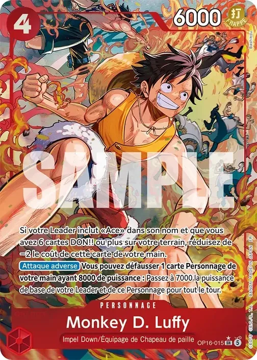 Carte One Piece française OP16-015 Monkey D. Luffy (version 2)