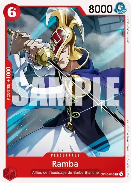 Carte One Piece française OP16-016 Ramba