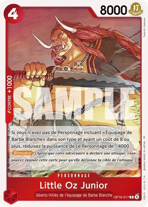 Carte One Piece française OP16-017 Little Oz Junior