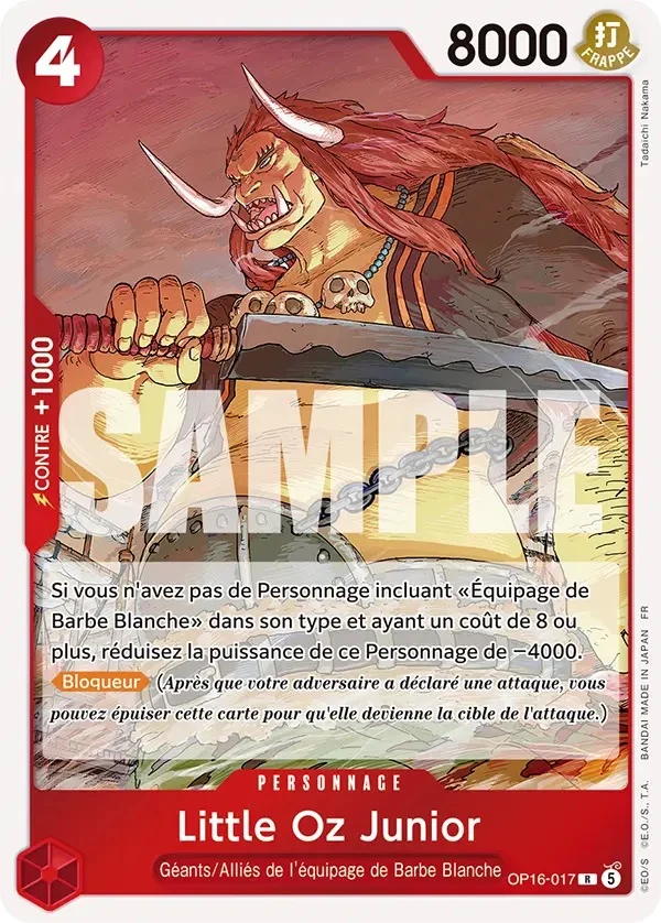 Carte One Piece française Little Oz Junior OP16-017 R