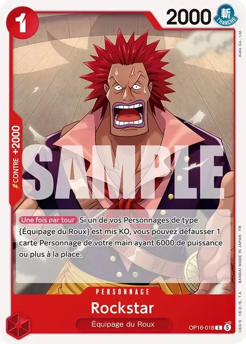 Carte One Piece française OP16-018 Rockstar