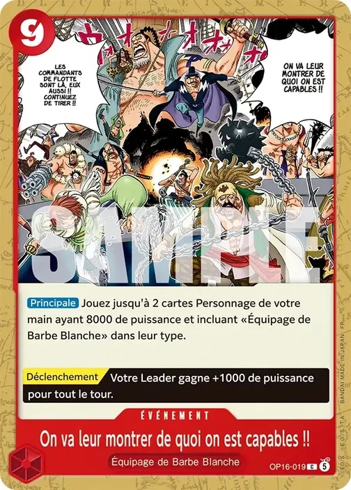 Carte One Piece française OP16-019 On va leur montrer de quoi on est capables !!