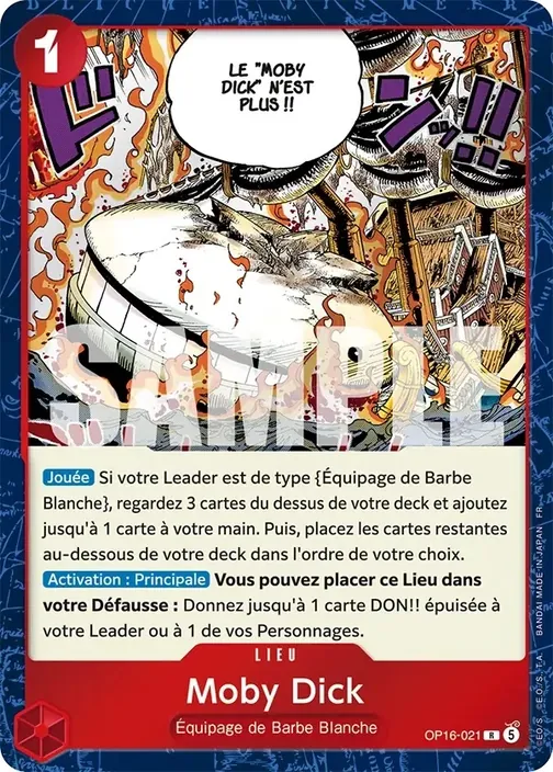 Carte One Piece française OP16-021 Moby Dick