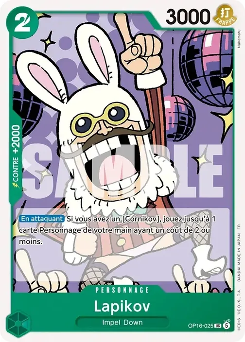 Carte One Piece française OP16-025 Lapikov