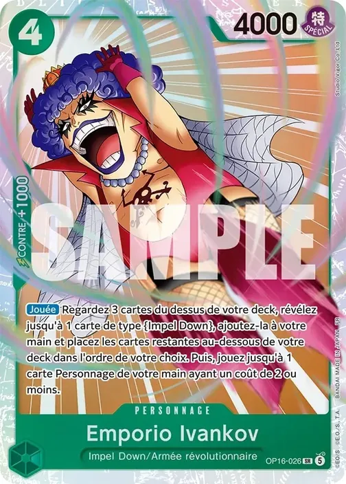 Carte One Piece française OP16-026 Emporio Ivankov