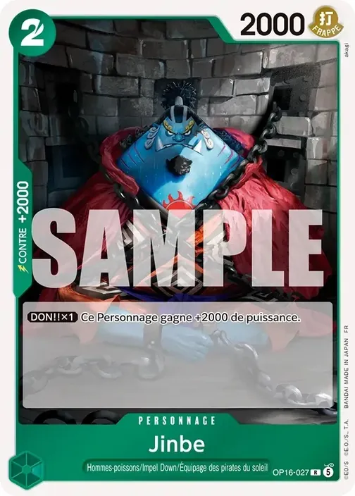 Carte One Piece française OP16-027 Jinbe