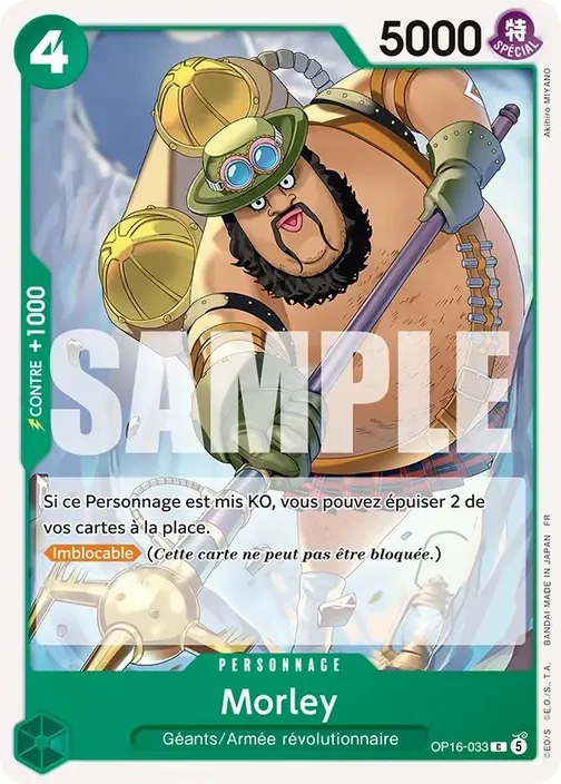 Carte One Piece française OP16-033 Morley