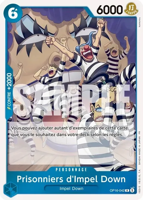 Carte One Piece française OP16-042 Prisonniers d'Impel Down