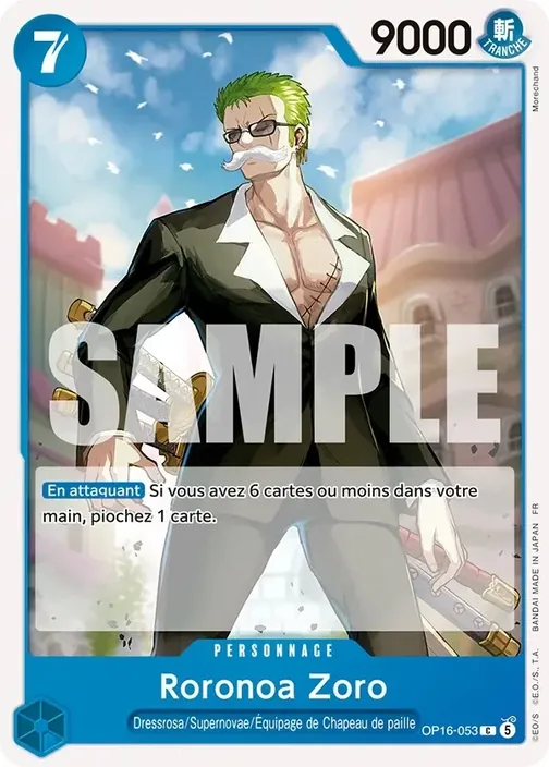 Carte One Piece française OP16-053 Roronoa Zoro