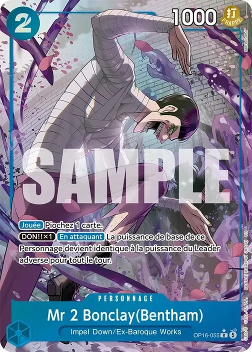Carte One Piece française OP16-055 Mr 2 Bonclay(Bentham) (version 2)