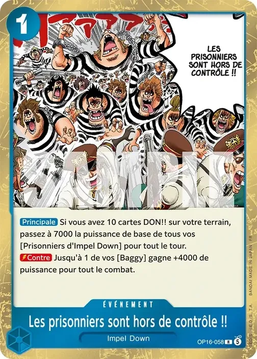 Carte One Piece française OP16-058 Les prisonniers sont hors de contrôle !!