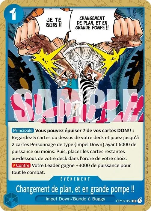 Carte One Piece française OP16-059 Changement de plan, et en grande pompe !!