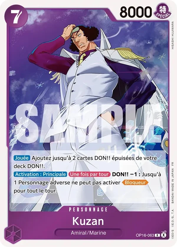 Carte One Piece française Kuzan OP16-063 R