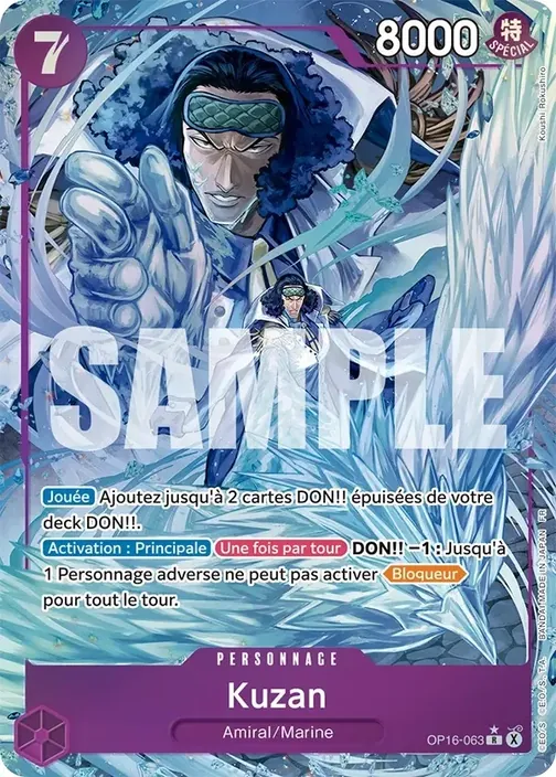 Carte One Piece française OP16-063 Kuzan (version 2)