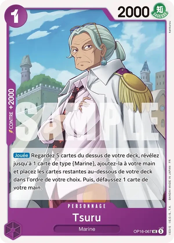 Carte One Piece française Tsuru OP16-067 UC