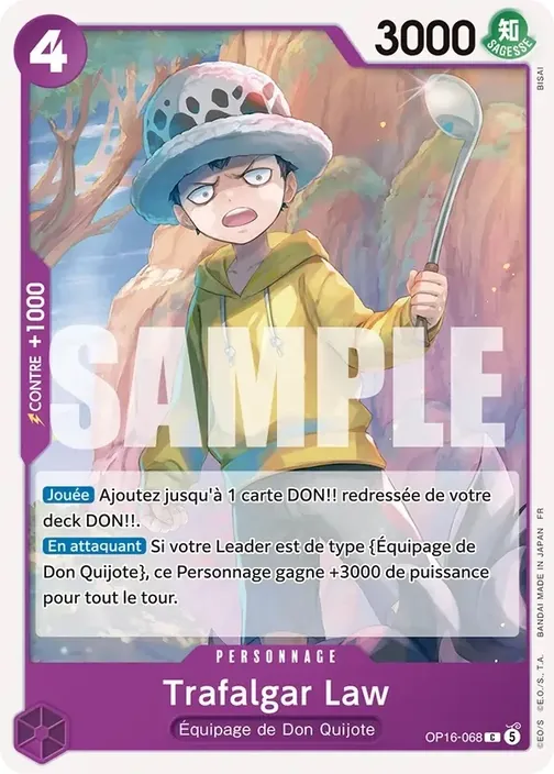 Carte One Piece française OP16-068 Trafalgar Law