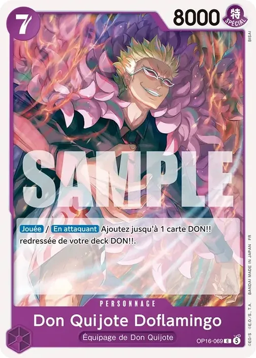 Carte One Piece française OP16-069 Don Quijote Doflamingo
