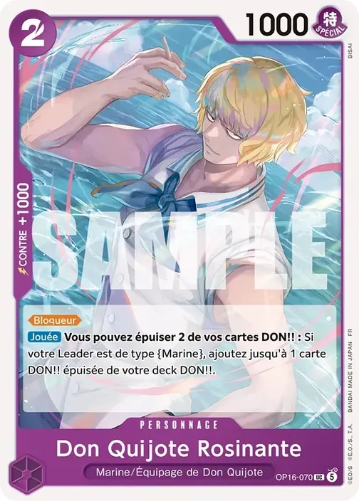 Carte One Piece française OP16-070 Don Quijote Rosinante