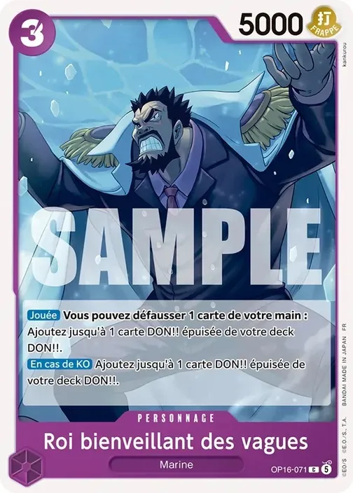 Carte One Piece française OP16-071 Roi bienveillant des vagues